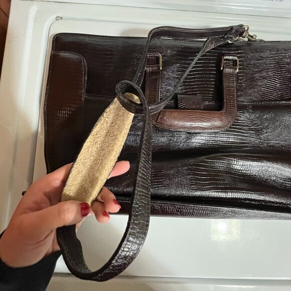 Bugatti Genuine Leather Bag Brown Vintage - Picture 11 of 16